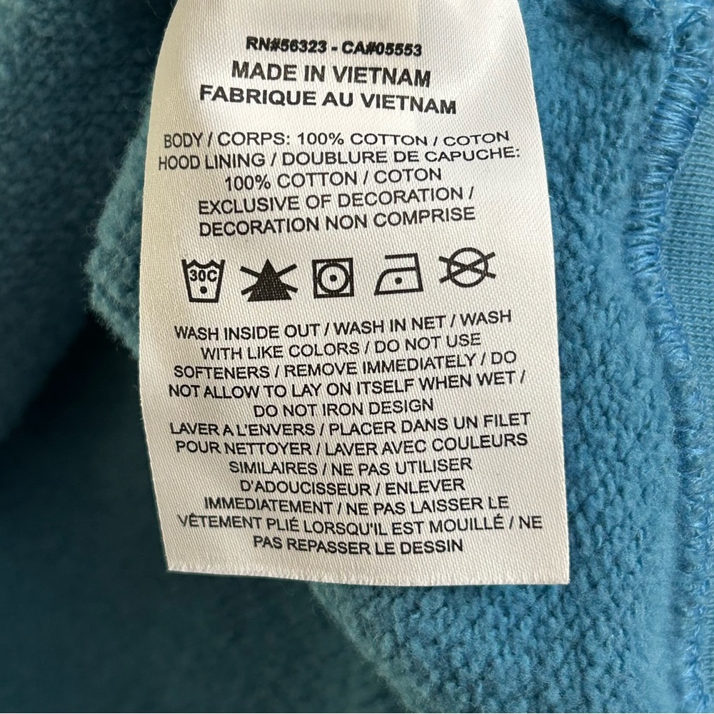 Jordan Flight Oversize Heavyweight Blue Fleece Hoodie Women's M Kangaroo Pocket - Picture 9 of 10